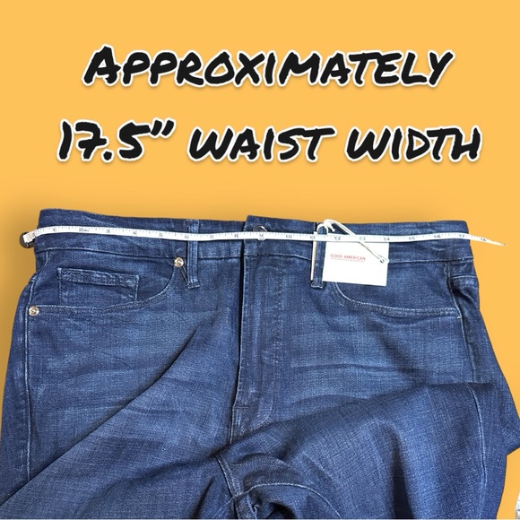 🎉 HP!🎉 NWT Good American “Good Waist” Skinny Jeans in Blue796. Size 18 👖 - Picture 5 of 16